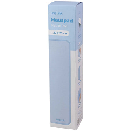 LogiLink Mauspad 22 x 25 cm mit rutschfester Gummiunterseite, Blau, Mikrofaser