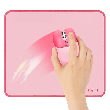 LogiLink Mauspad 22 x 25 cm mit rutschfester Gummiunterseite, Rosa