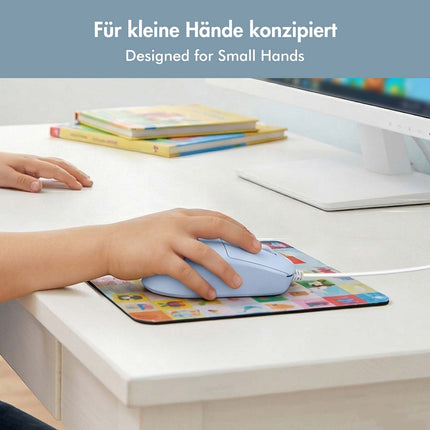 LogiLink Optische Kinder-USB-Maus mit 1200–2400 DPI, Blau, USB-A, 150 cm Kabel