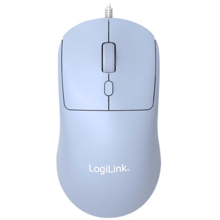 LogiLink Optische Kinder-USB-Maus mit 1200–2400 DPI, Blau, USB-A, 150 cm Kabel