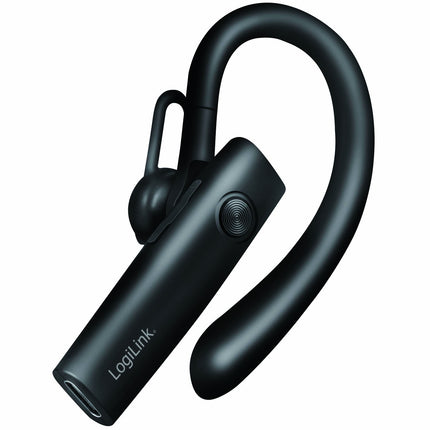 LogiLink Kabelloses Mono-Bluetooth-Headset mit abnehmbarem Mikrofon, Schwarz