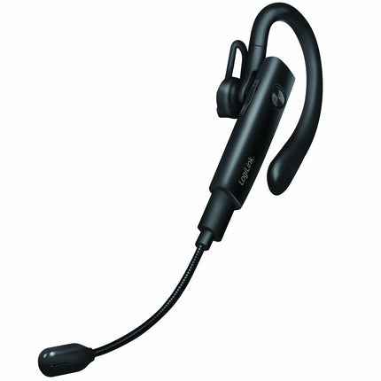 LogiLink Kabelloses Mono-Bluetooth-Headset mit abnehmbarem Mikrofon, Schwarz
