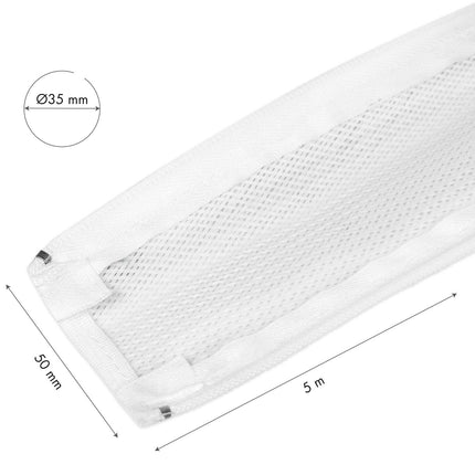 Gaine tressée LogiLink Zip 50 mm x 5 m pour gros faisceaux de câbles, blanche