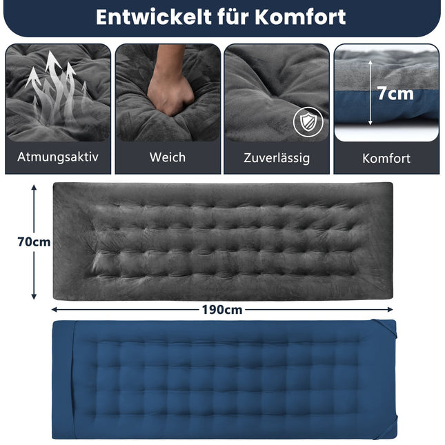 Coussin pour fauteuil lounge 190 x 70 cm, velours cristal, gris