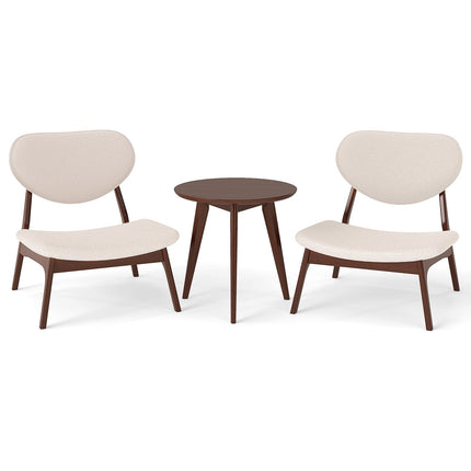 Ensemble de fauteuils lounge avec table d'appoint, beige, 3 pièces