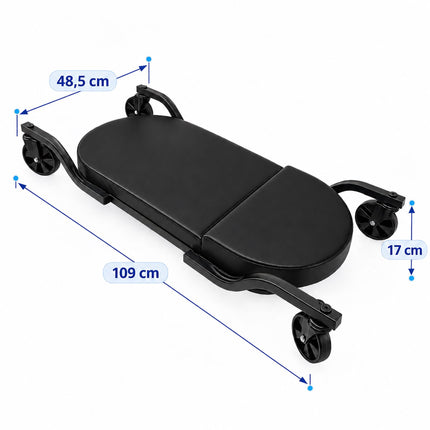 Low Padded Workshop Creeper with Swivel Castors, Max. 180 kg, Black