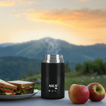 Thermos déjeuner 1000 ml, noir, bouteille isotherme