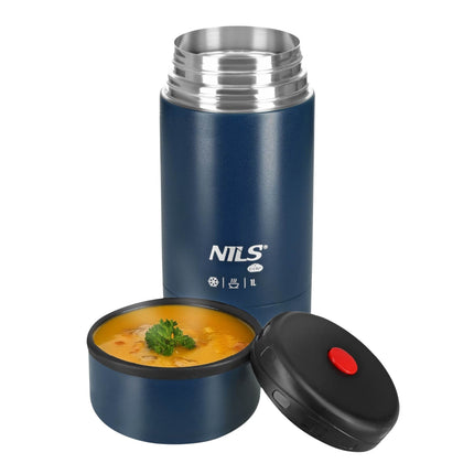 Thermos déjeuner 1000 ml, bleu, bouteille isotherme