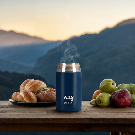Thermos déjeuner 1000 ml, bleu, bouteille isotherme
