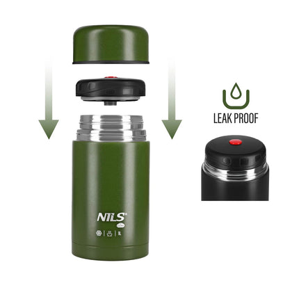 Thermo-Lunchbox 1000ml, Grün, Isolierflasche