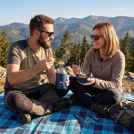 Thermos à déjeuner 550 ml en acier inoxydable, bleu