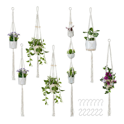 Ensemble de suspensions pour plantes en macramé, 7 pièces, différentes tailles