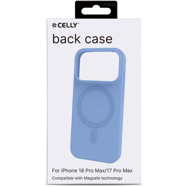 Étui en caoutchouc souple compatible MagSafe, bleu clair, iPhone 18/17 Pro