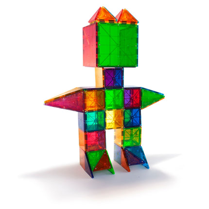 Magna-Tiles Magnetic Building Tiles Clear Colors, 100 Pcs