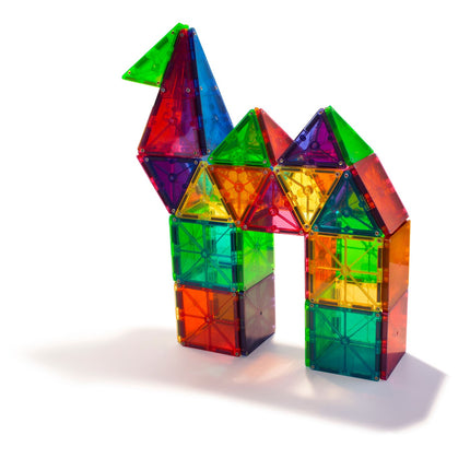 Magna-Tiles Magnetic Building Tiles Clear Colors, 100 Pcs