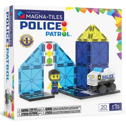 Magnet-Konstruktionsset, Polizeistreifen-Thema, 20 Teile