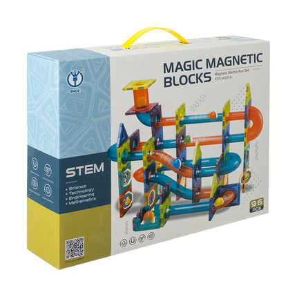 Magnetische Bausteine Set, 96 Teile, Kugelbahn Spielzeug
