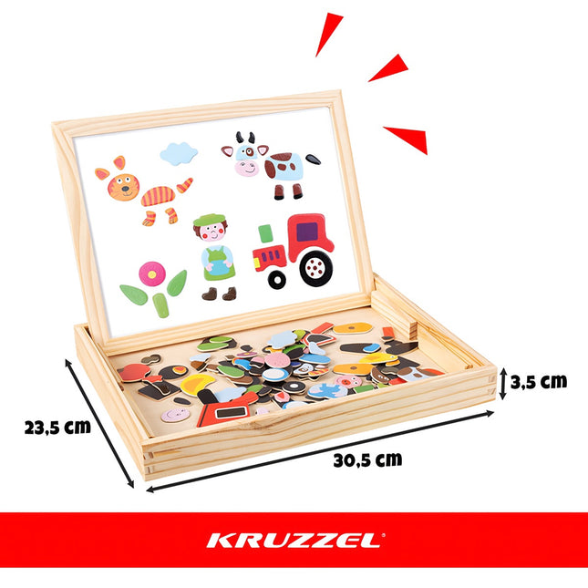 Tableau éducatif magnétique double face, 108 pièces