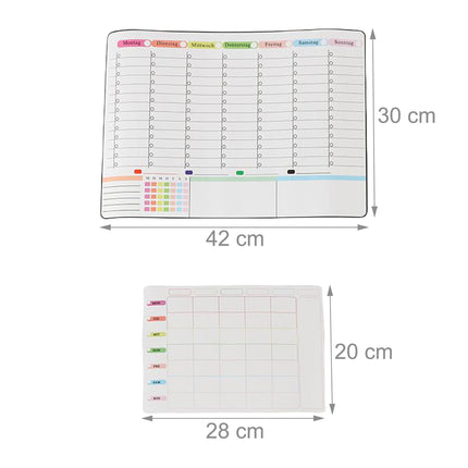 Ensemble tableau blanc magnétique pour réfrigérateur, 3 agendas, 4 stylos