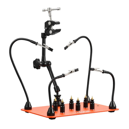 Magnetic Helping Hands Soldering Station – 4 Arms, Hot Air Holder