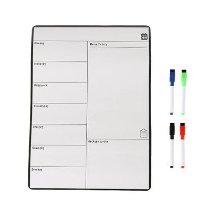 Tableau magnétique pour planificateur de repas à fixer sur le réfrigérateur, surface facile à nettoyer