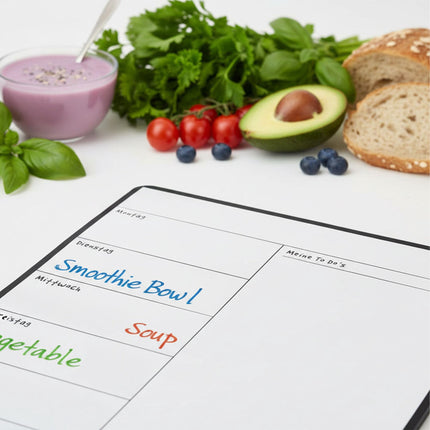 Tableau magnétique pour planificateur de repas à fixer sur le réfrigérateur, surface facile à nettoyer