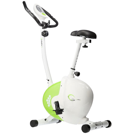 Vélo d'appartement magnétique, blanc-vert, fitness à domicile