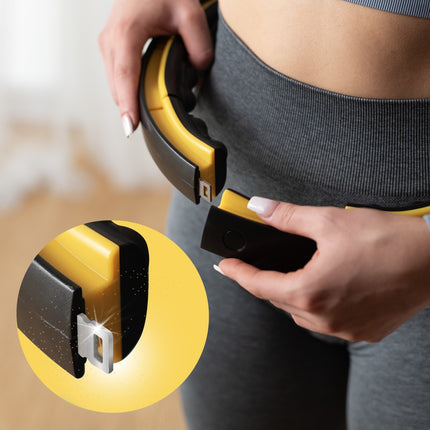 Magnetischer Gewichts-Hula-Hoop, TPE, Schwarz/Gelb, mit Zähler