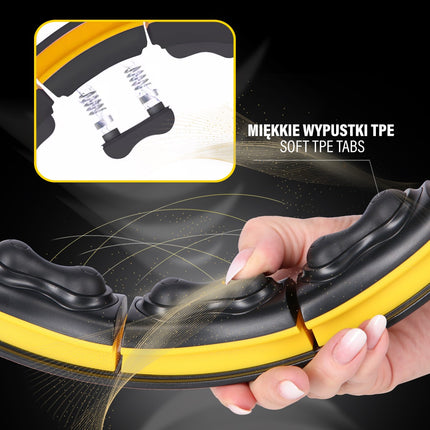 Magnetischer Gewichts-Hula-Hoop, TPE, Schwarz/Gelb, mit Zähler
