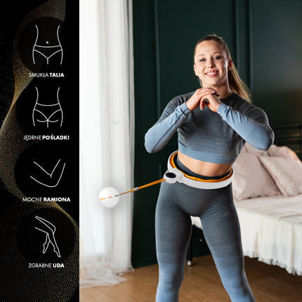 Magnetischer Gewichts-Hula-Hoop, TPE, Weiß/Orange, Zähler
