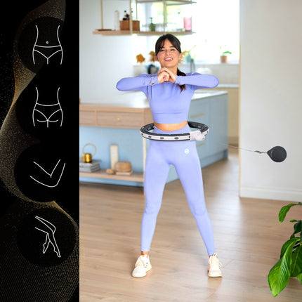 Magnetischer Gewichteter Hula Hoop mit Zähler, Schwarz
