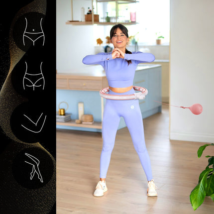 Magnetischer Gewichteter Hula-Hoop mit Zähler, Rosa