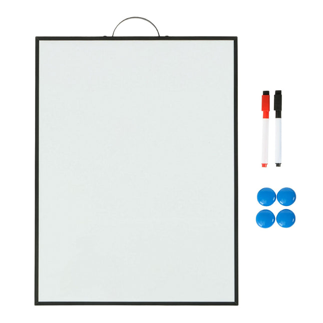 Tableau blanc magnétique avec marqueurs et aimants, fixation murale