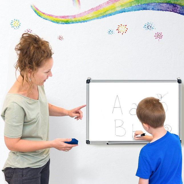 Tableau blanc magnétique avec plateau amovible, 50 x 35 cm