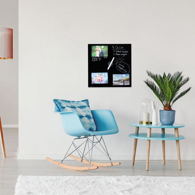 Tableau magnétique en verre noir