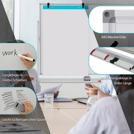 Magnetisches doppelseitiges Whiteboard mit Rollen für den Unterricht im Büro und zu Hause
