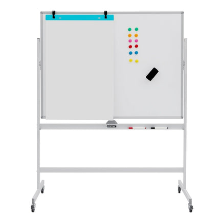 Magnetisches doppelseitiges Whiteboard mit Rollen für den Unterricht im Büro und zu Hause
