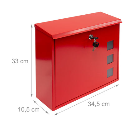 Boîte aux lettres en métal avec 3 fenêtres de visualisation