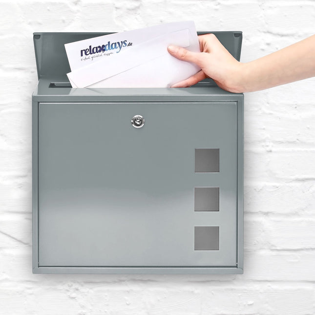 Boîte aux lettres en métal avec 3 fenêtres de visualisation