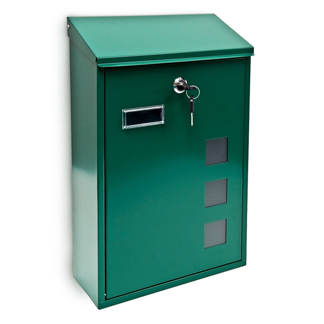 Briefkasten mit 3 quadratischen Sichtfenstern