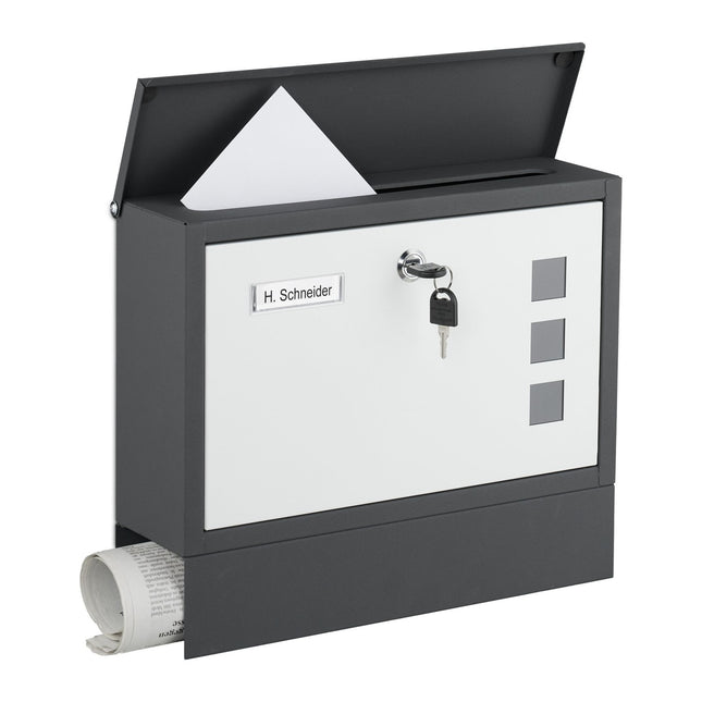Boîte aux lettres avec porte-journaux - Métal, finition mate