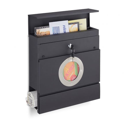 Boîte aux lettres avec porte-journaux noir
