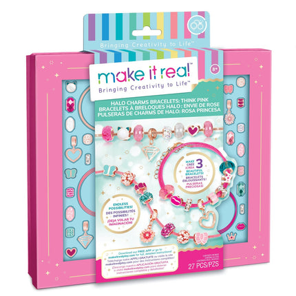 Make It Real DIY Halo Charms Armbänder Set "Think Pink"