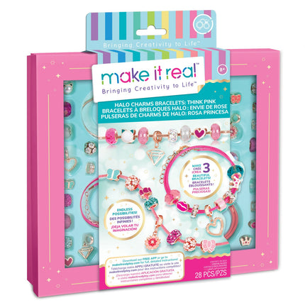 Make It Real DIY Halo Charms Armbänder Set "Think Pink"