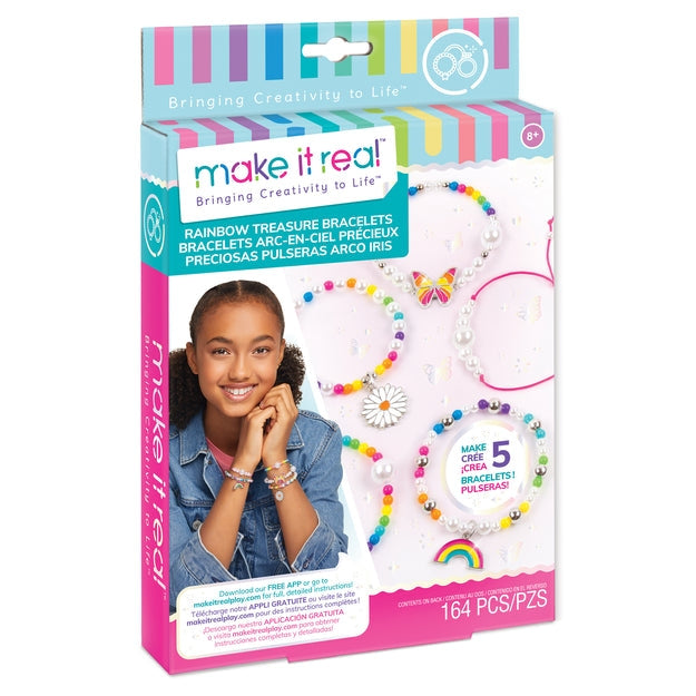 Make It Real Ensemble de bijoux à bricoler soi-même, bracelets au trésor arc-en-ciel