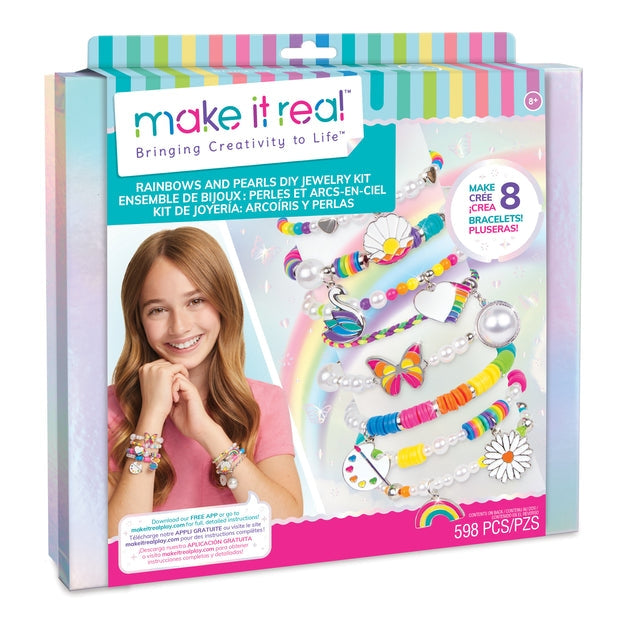 Make It Real Ensemble de bijoux DIY arc-en-ciel et perles