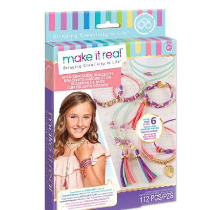 Make It Real Ensemble de bijoux à bricoler soi-même, bracelets en daim