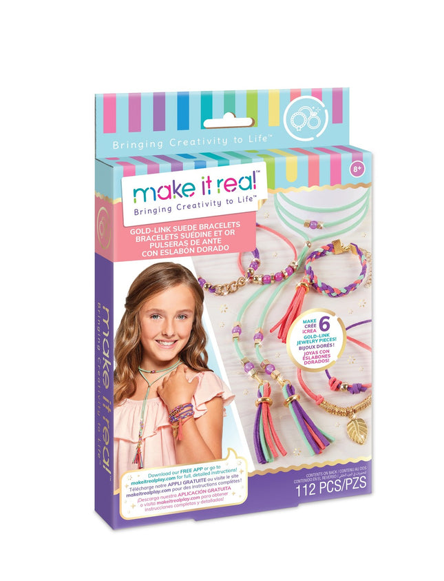 Make It Real Ensemble de bijoux à bricoler soi-même, bracelets en daim