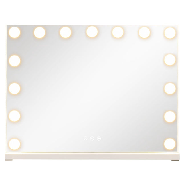 Miroir de maquillage avec 3 couleurs de lumière et luminosité réglable.