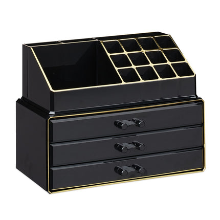 Organisateur de maquillage avec boîte à bijoux à 3 tiroirs